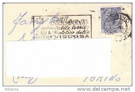 A0030 - 15 £ Siracusana - Isolato Su Biglietto Da Visita - Annullo A Targhetta "Rilsan" - 1946-60: Storia Postale