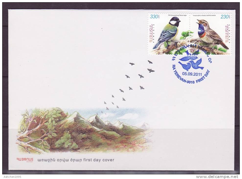 Armenia 2011, Birds, Songbirds - FDC - Songbirds & Tree Dwellers