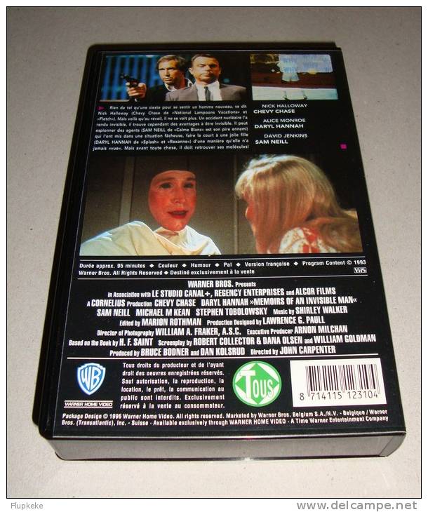 Vhs Pal Les Mémoires D´un Homme Invisible Memoirs Of An Invisible Man John Carpenter 1992 VF - Fantascienza E Fanstasy