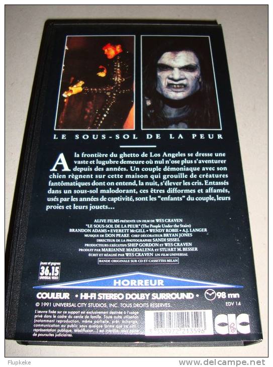 Vhs Pal Le Sous-Dol De La Peur The People Under The Stairs Wes Craven 1991 Version Française - Science-Fiction & Fantasy