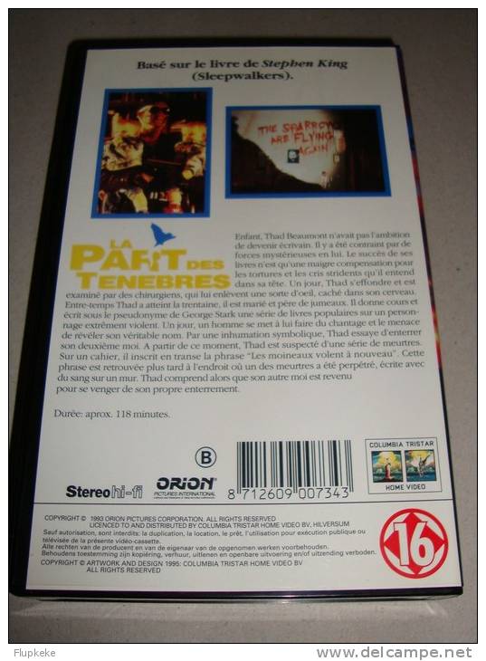 Vhs Pal La Part Des Ténèbres The Dark Half Bruce Willis Brad Pitt George A. Romero1993 Version Française - Horreur