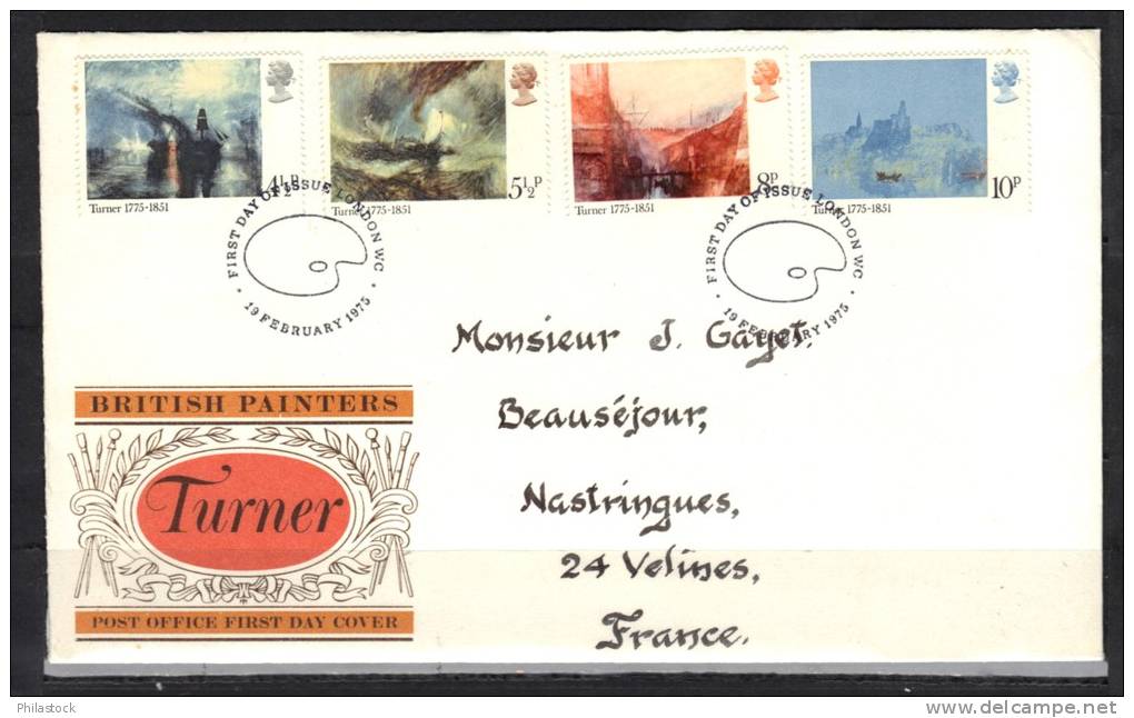 GRANDE BRETAGNE1975 Enveloppe FDC Voyagée - 1952-1971 Em. Prédécimales