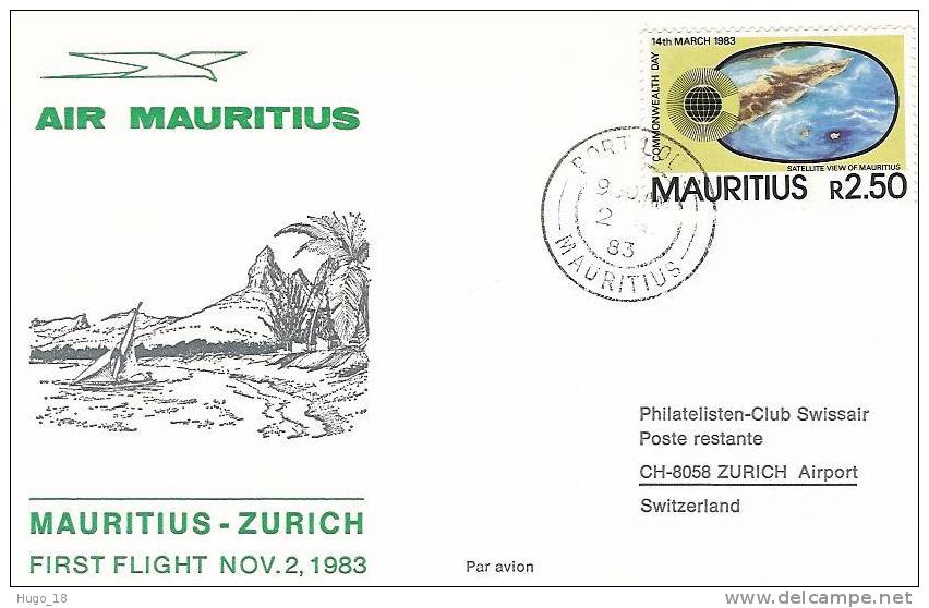 FFCm  Mauritius-Zurich   02/11/1983 - Maurice (1968-...)