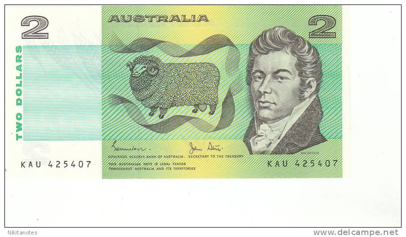 Australia 2 Dollar Banknote P-43a 1983 Issue VERY FINE - 1974-94 Australia Reserve Bank