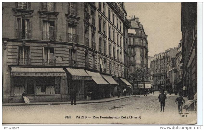 C 5760 - PARIS 11em -Rue De La Fontaine Au Roi - Belle CPA 1913 - Trés Rare - Animée - Arrondissement: 11