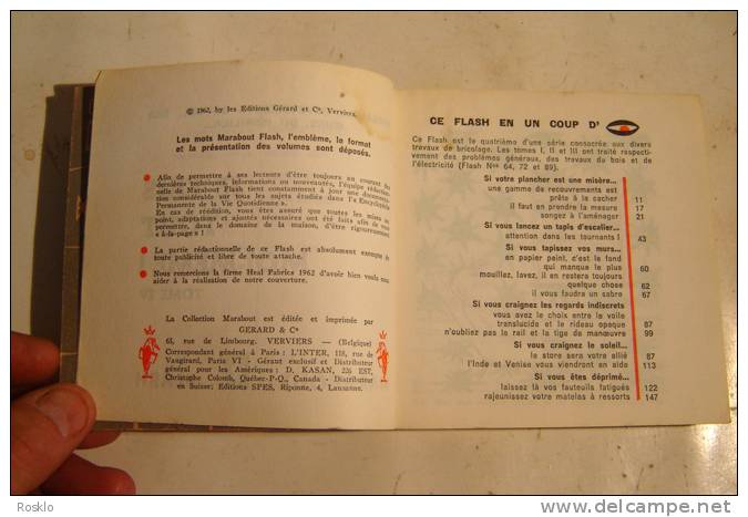LIVRE / 1 MARABOUT FLASH / N° 98 JE FAIS TOUT MOI MEME RIDEAUX ET REVETEMENTS  DE 1962 - Enzyklopädien