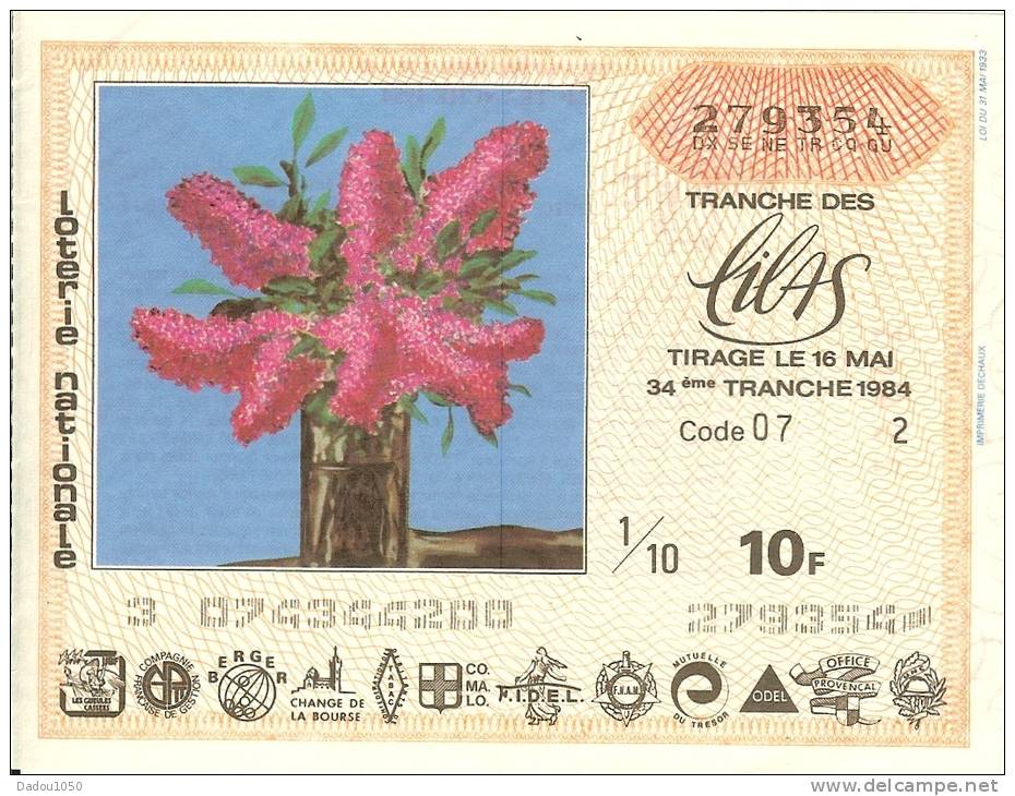 LOTERIE NATIONALE Tranche Des Lilas - Billets De Loterie