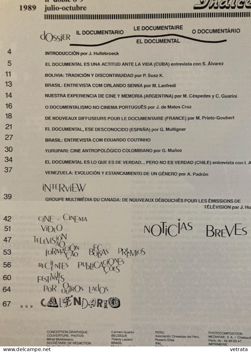 Corto Circuito N.8-9, revista trimestral de comunicacion y culturas latinas, 1989 (68 pages-éditée par l' Union Latine /