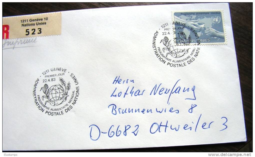 == UNO FDC 1983 R-briefe - Covers & Documents