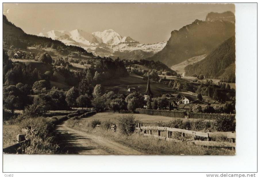 Reichenbach Mit Blümlisalp Bachfluh Und Aermighorn 1954 - Reichenbach Im Kandertal