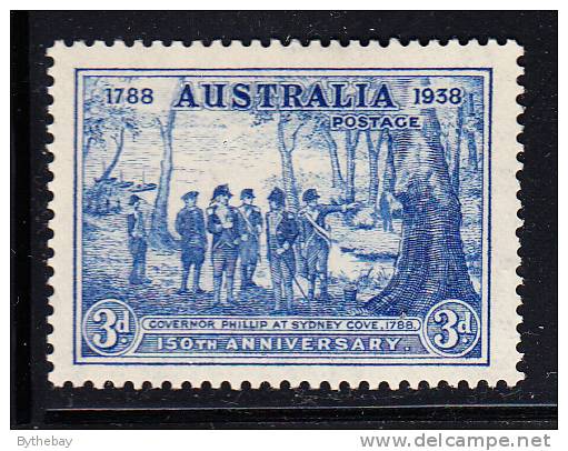 Australia Scott #164 Mint Hinged 3p Gov. Phillip At Sydney Cove - Neufs