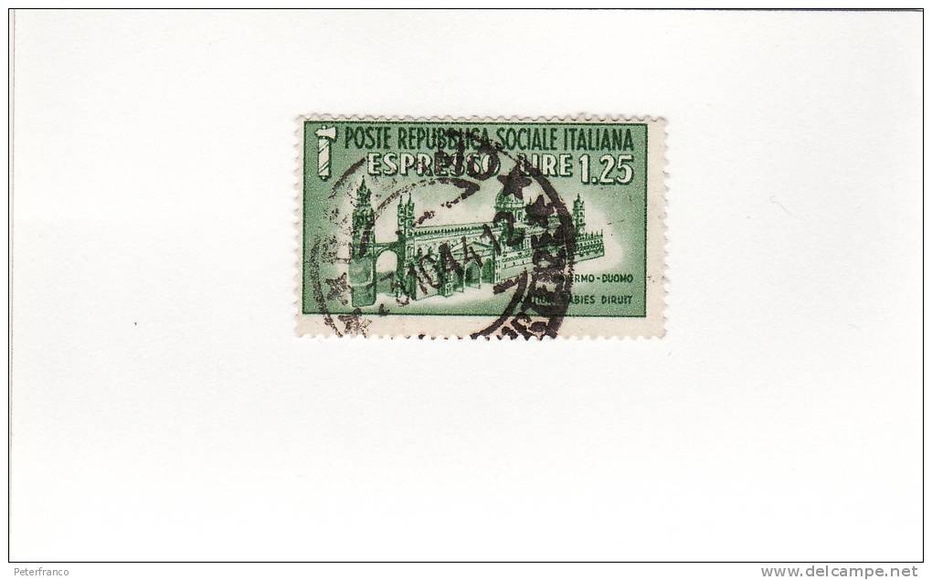 M - 1944 Italia - Espresso -RSI - Duomo Di Palermo - Express Mail