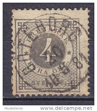 Sweden 1877 Mi. 18 B   4 Öre Ziffer ERROR Variety Broken Frame Deluxe GÖTEBORG Cancel !! (3 Scans) - Varietà & Curiosità