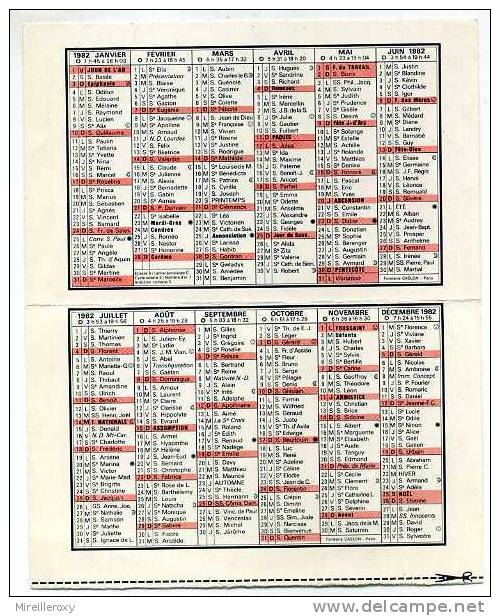 CALENDRIER PETIT FORMAT 1982 ASSURANCES MUTEX - Small : 1981-90