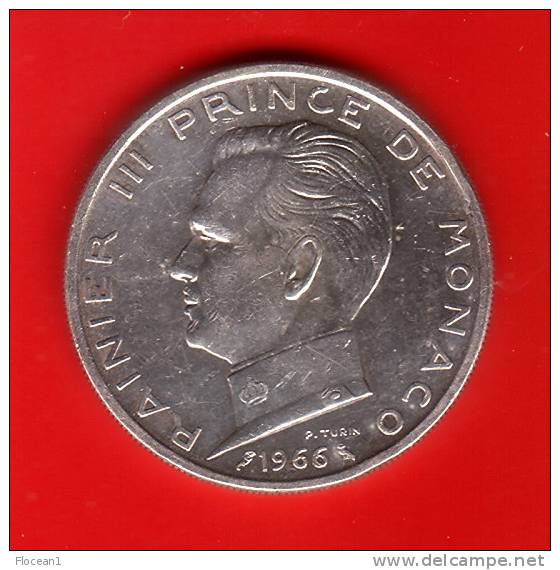 MONACO **** 5 FRANCS 1966 RAINIER III - ARGENT - SILVER **** EN ACHAT IMMEDIAT !!! - 1960-2001 New Francs