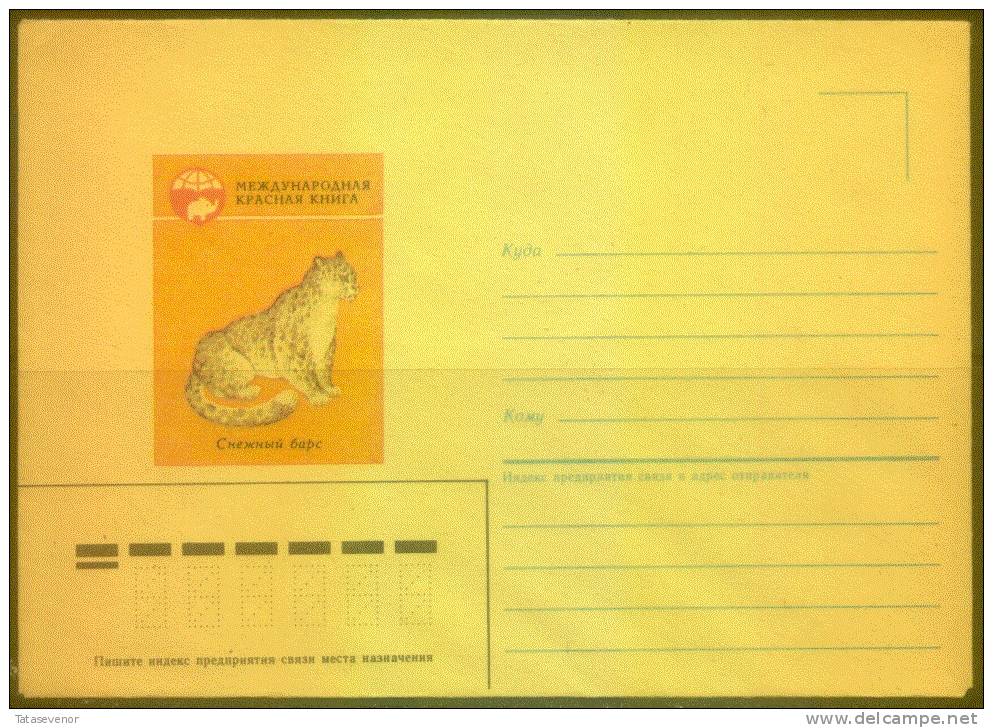 RUSSIA USSR Stationery USSR Be Zenklo 0028 International Red Book Animals Snow Leopard - Autres & Non Classés