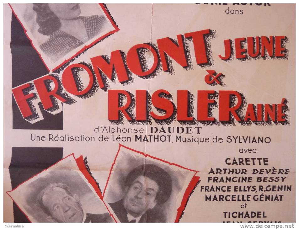 AFFICHE CINÉMA UNION FRANÇAISE DE PRODUCTION CINÉMATOGRAPHIQUE, FROMONT JEUNE ET RISLER AINE D'ALPHONSE DAUDET - Affiches