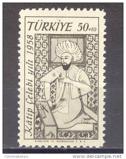 (SA1023) TURKEY, 1958 (Mustafa Katip Chelabi, Turkish Author). Mi # 1607. MNH** Stamp - Neufs