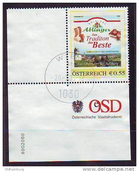 047: Personalisierte Briefmarke Aus Österreich Ablinger Ecke Links Unten Gestempelt - Persoonlijke Postzegels