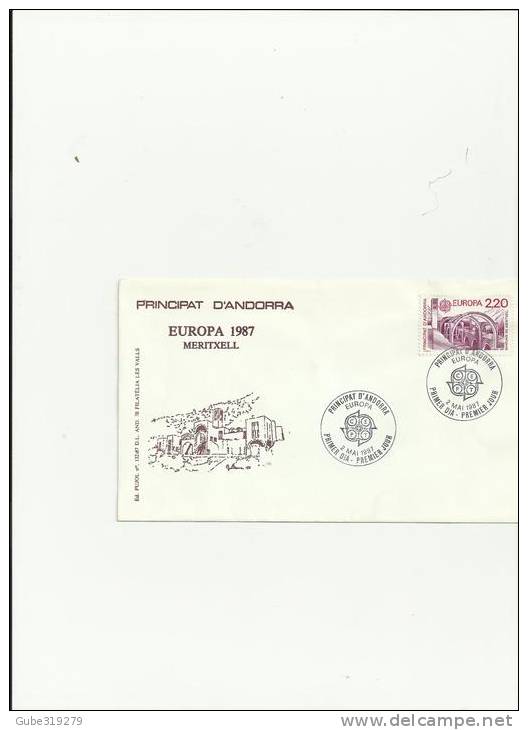 EUROPA 1987- ANDORRA  FRENCH OFFICE W ITH 1 STAMP OF 2.20. POSTMARKED MAY 2, 1987 PERFECT - 1987