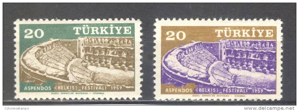 (S0563) TURKEY, 1959 (Aspendos Festival). Complete Set. Mi ## 1623-1624. MNH** - Neufs
