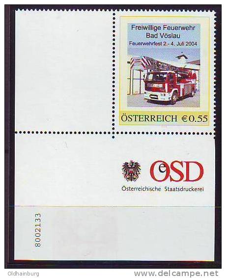 047: Personalisierte Briefmarke Aus Österreich FF Bad Vöslau Ecke Links Unten - Persoonlijke Postzegels