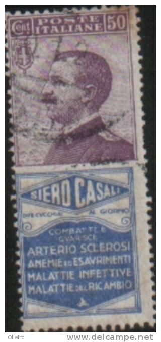 Italia Italy 1924 Regno Pubblicitari 50c Siero Casali Usato VFU - Reklame