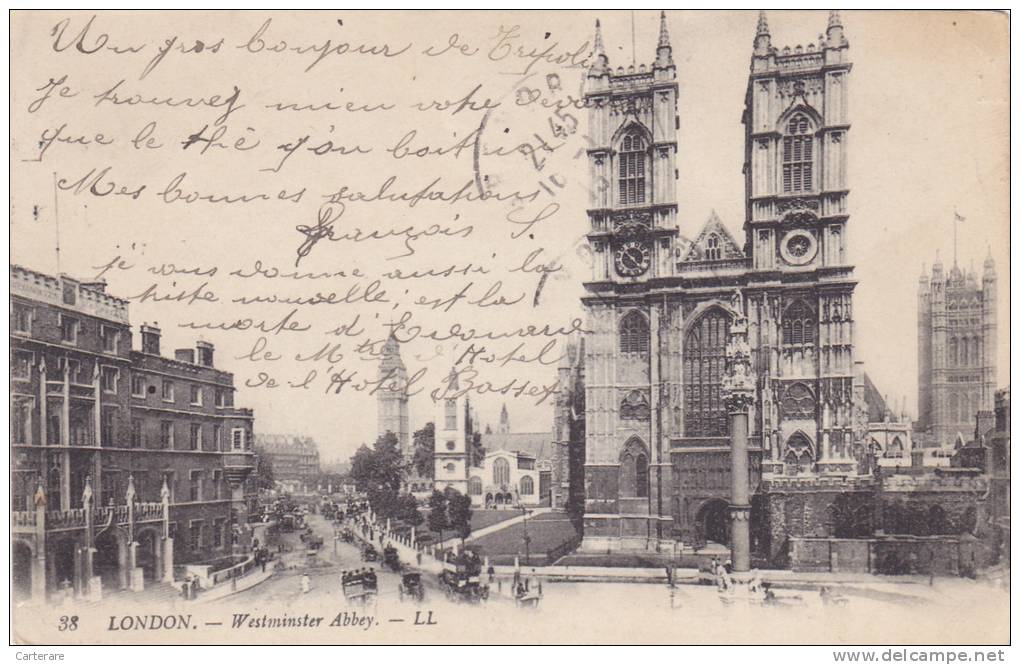 Carte Postale Ancienne,ROYAUME-UNI,UNITED KINGDOM,ENGLAND,LONDON EN 1913,westminster Abbey,cathédrale - Westminster Abbey