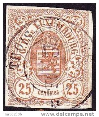 1859 Wappen Im Oval 25 Centimes Braun Mi. 8 Gestempelt TROIS-VIERGES - 1859-1880 Coat Of Arms