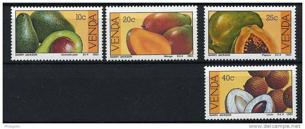 VENDA  Fruits  1983  **  Avocado Lychee Mango  Papaya  Mint NH - Fantasie Vignetten