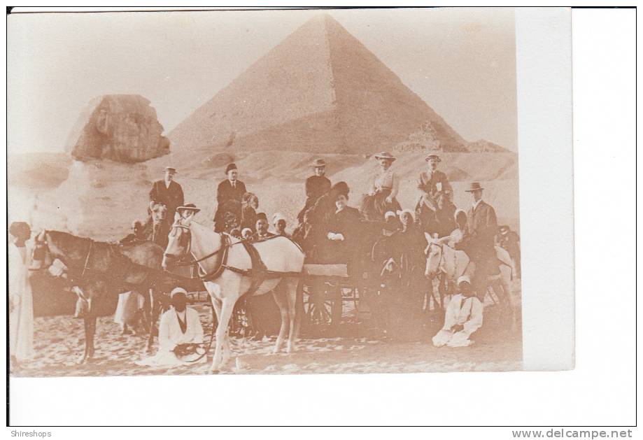 Caravan Of Travelers Tourists Egypt Pyramid Sphinx - Other & Unclassified