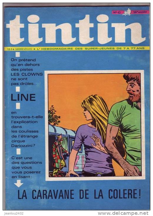 TINTIN N° 43 DU 26 OCTOBRE 1971 - Tintin