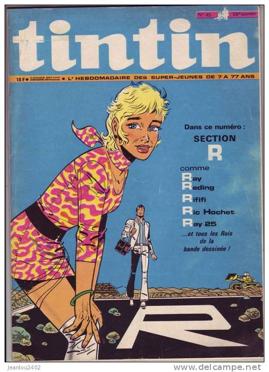 TINTIN N° 45 DU 09 NOVEMBRE 1971 - Tintin