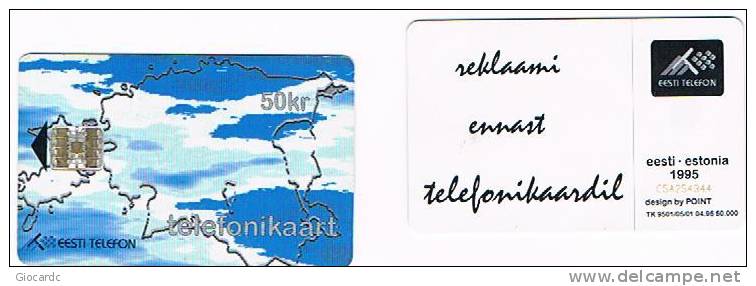 ESTONIA -  EESTI TELEFON (CHIP) - 1995 MAP OF ESTONIA       - USED°    RIF. 5136 - Estonia