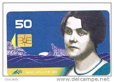 ESTONIA -  EESTI TELEFON (CHIP) - 1998 AINO KALLAS, WRITER    - USED°  -  RIF. 5155 - Personaggi