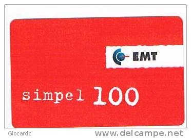 ESTONIA -  EMT  (GSM RECHARGE ) - SIMPEL 100 EXP. 1.1.2000    - USED°  -  RIF. 5163 - Estonia