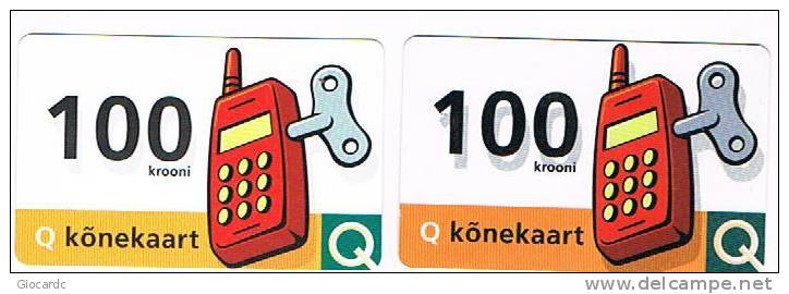 ESTONIA -  Q (GSM RECHARGE ) -  KONEKAART 100 (LOT OF 2 WITH DIFFERENT EXPIRY)   - USED°  -  RIF. 5164 - Estland