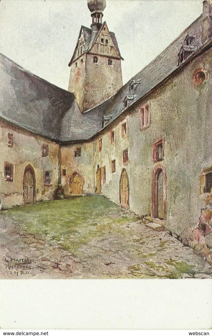 AK Lunzenau Schloss Rochsburg Künstler Hartwig Color ~1920 #03 - Lunzenau