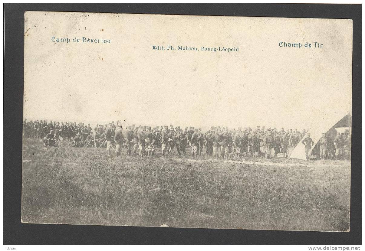 1909 PH. MAHIEU KAART - CHAMP DE TIR - KAMP CAMP BEVERLOO - WAR - ARMY OORLOG LEGER - BEAUMONT STEMPEL - Leopoldsburg (Beverloo Camp)