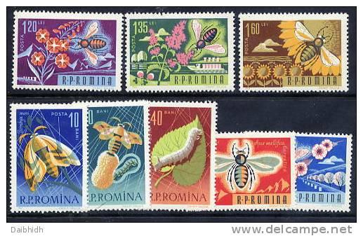 ROMANIA 1963 Bees And Silkworms Set  MNH / **.  Michel 2214-21 - Other & Unclassified