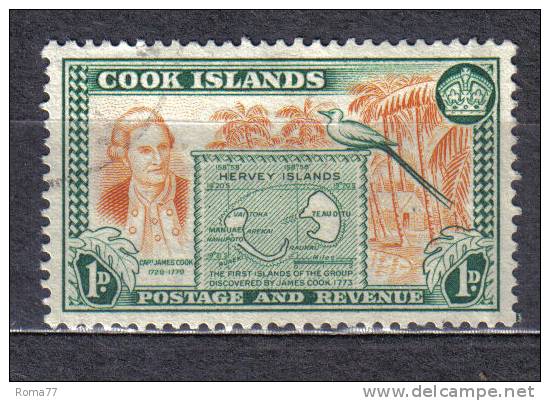 AP1026 - COOK 1949 , Yvert N. 77 Used - Cook