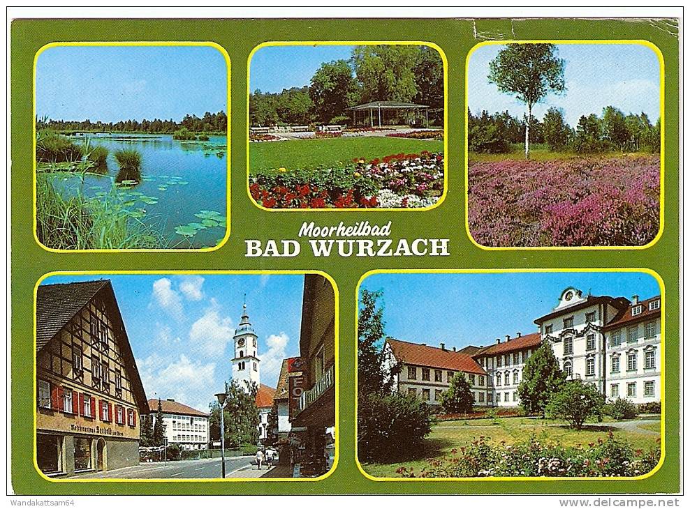 AK Moorheilbad BAD WURZACH Mehrbild 5 Bilder 10.-6.87-17 7954 BAD WURZACH 1 Nach Tübingen Mit 1 X 10 PF DEUTSCHE BUNDESP - Bad Wurzach