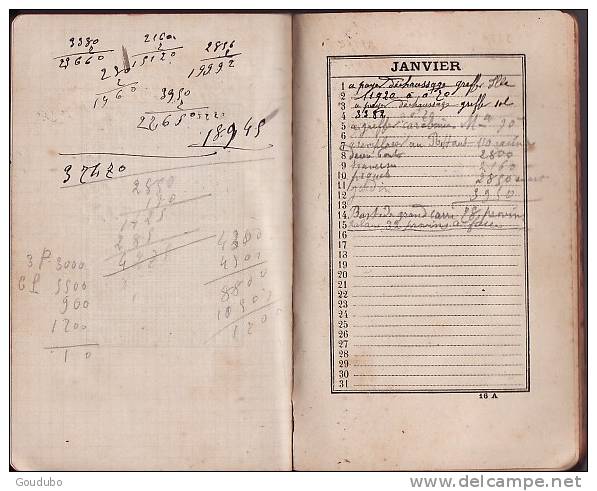 Agenda journalier 1897  utilisé par un viticulteur.Voir photos.