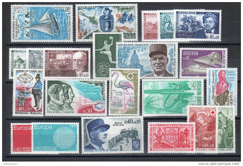 Francia / France 1970 --Annata Completa --Years Complete (- AIR MAIL)  -- **MNH / VF - 1970-1979