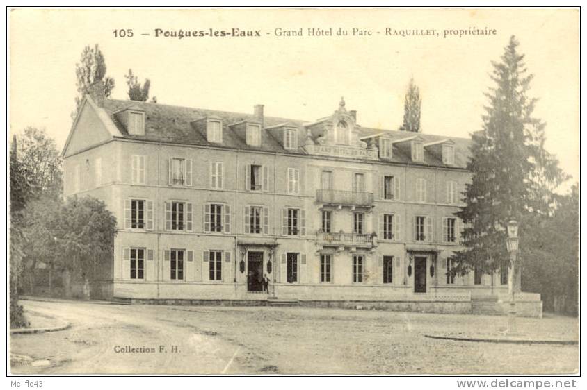 58/CPA - Pougues Les Eaux - Grand Hotel Du Parc - Raquillet, Propriétaire - Pougues Les Eaux