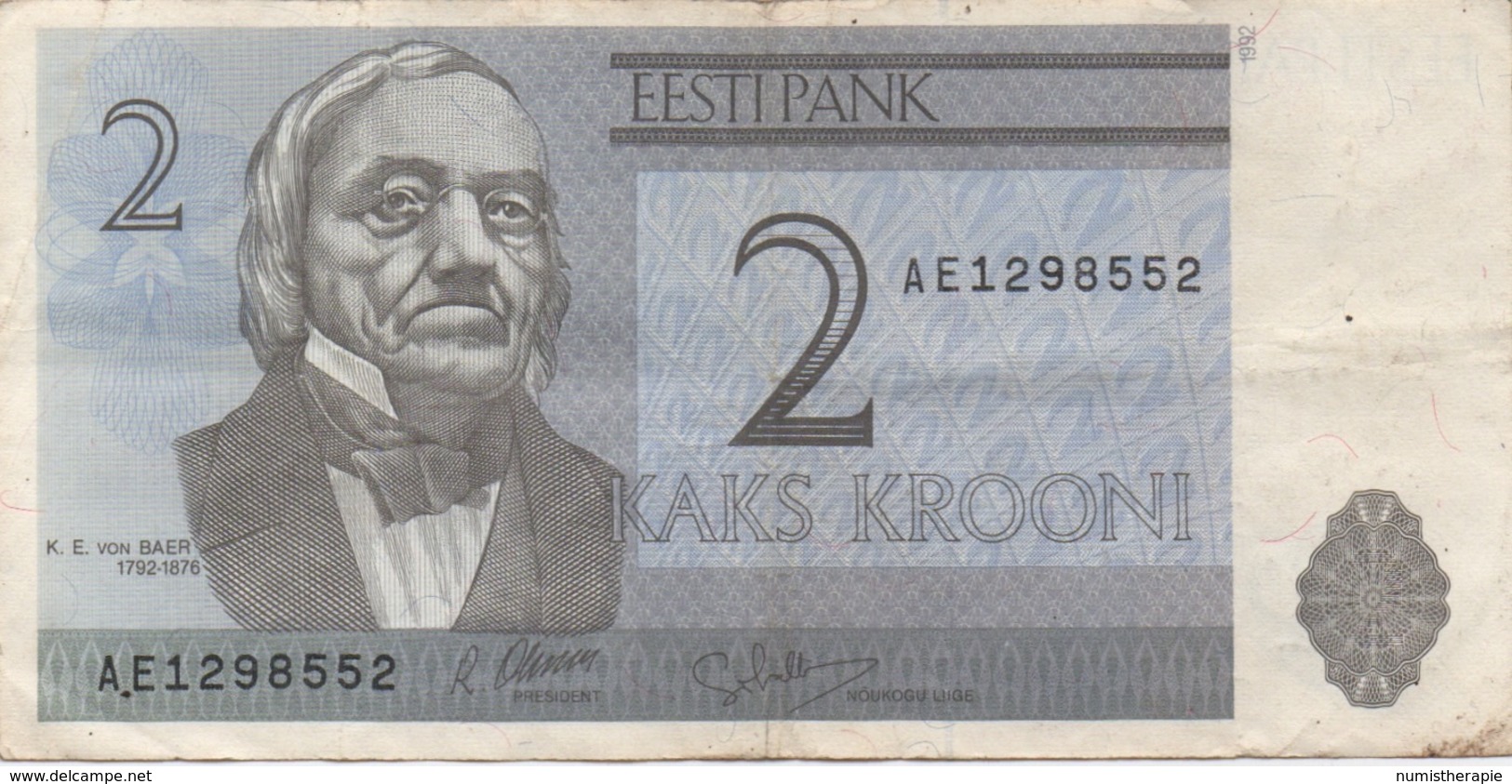 Estonie Estonia : 2 Krooni 1992 Prix Par Billet - Estland