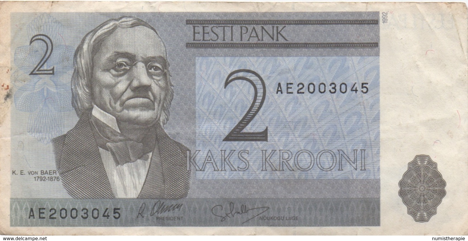 Estonie Estonia : 2 Krooni 1992 Prix Par Billet - Estonia