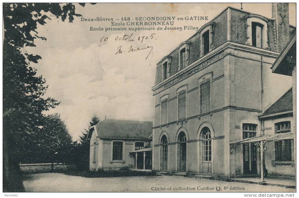 SECONDIGNY EN GATINE - École CHERBONNEAU - École Primaire Supérieure De Jeunes Filles - Secondigny