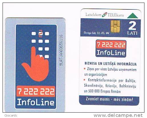 LETTONIA (LATVIA) - LATTELEKOM (CHIP) -  1998 INFOLINE   - USED  -  RIF. 5238 - Lettonia