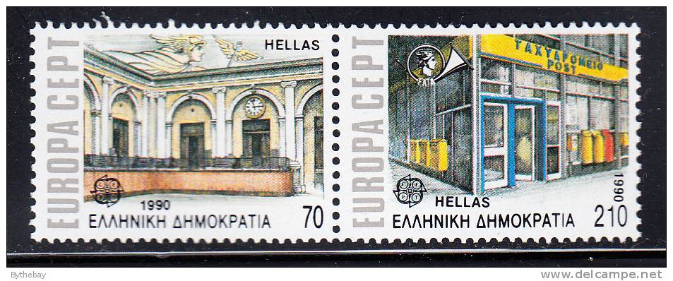 Greece Scott#1679a MNH Se-tenant Pair Post Offices 1989 Europa - Unused Stamps